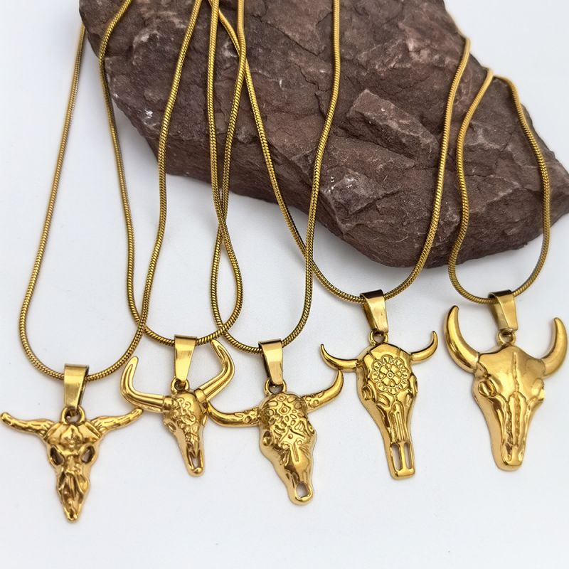 Style 1 Stainless Steel Bull Head Necklace