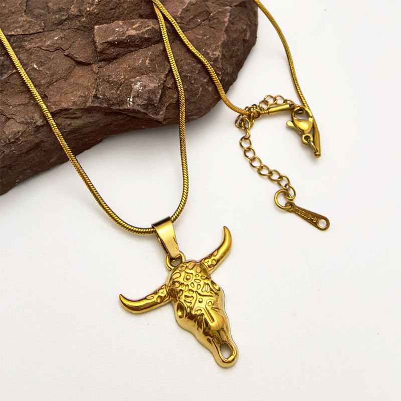 Style 1 Stainless Steel Bull Head Necklace