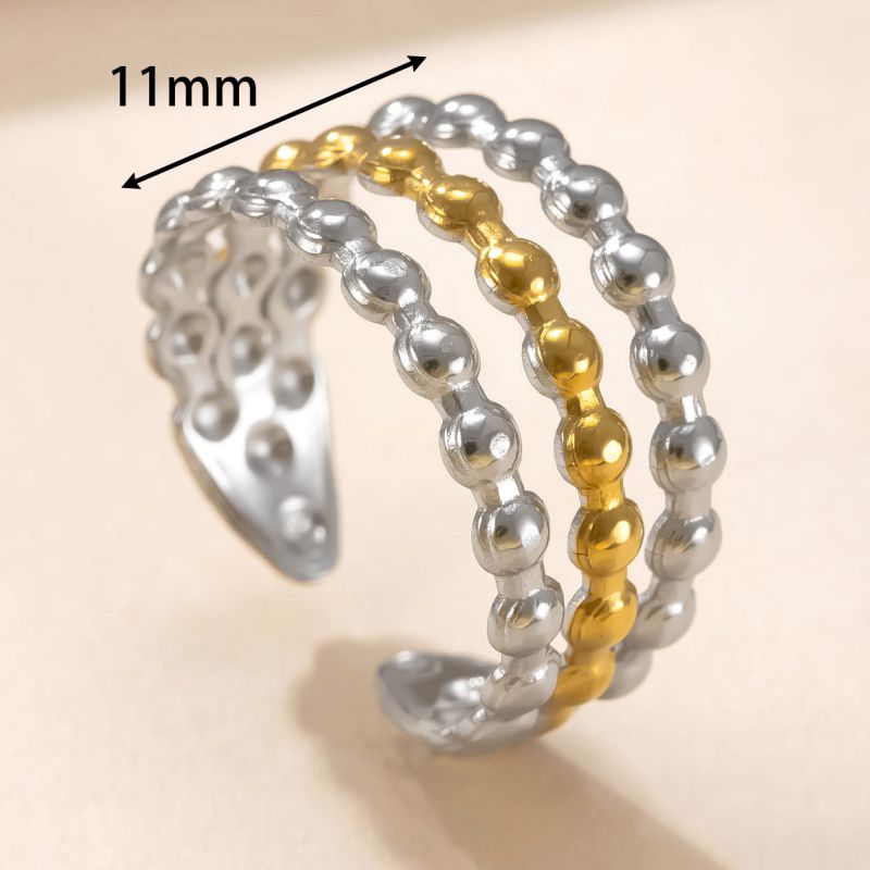 Style A Stainless Steel Two-tone Multi-layer Ring
