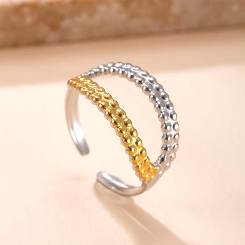 Style A Stainless Steel Two-tone Multi-layer Ring