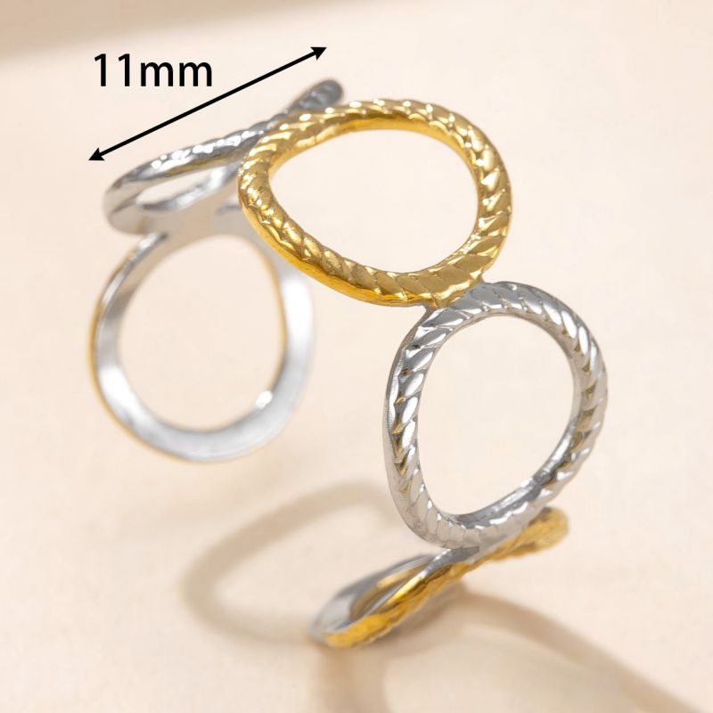 Style A Stainless Steel Two-tone Multi-layer Ring