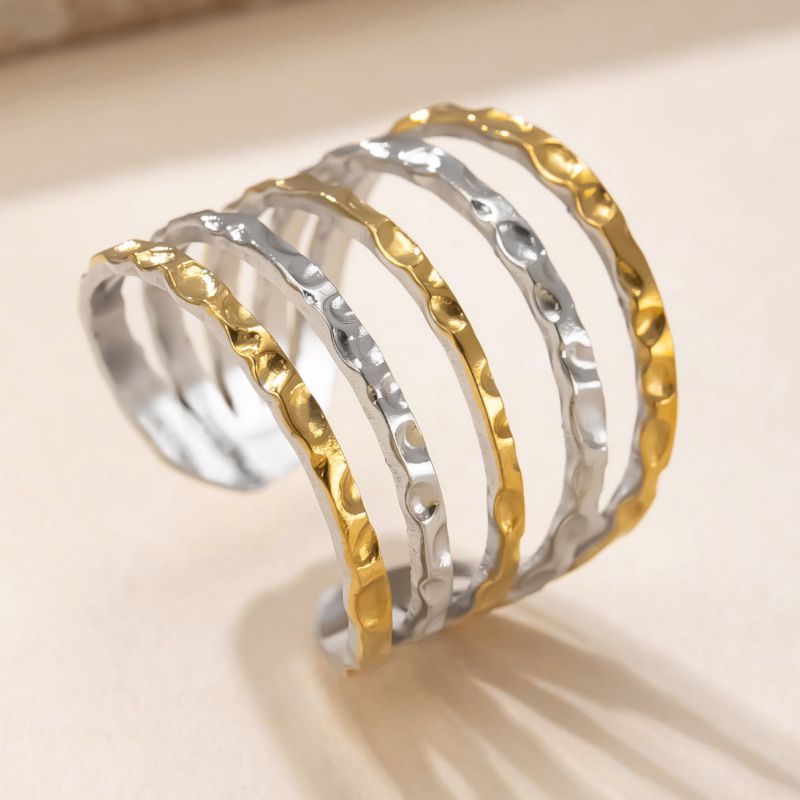 Style A Stainless Steel Two-tone Multi-layer Ring