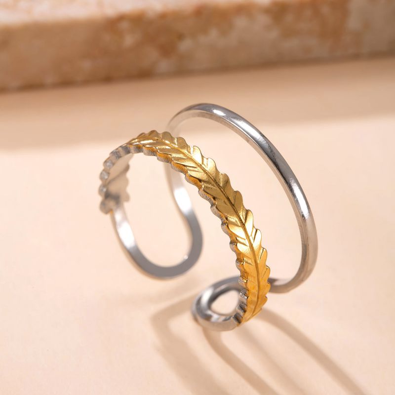 Style A Stainless Steel Two-tone Multi-layer Ring