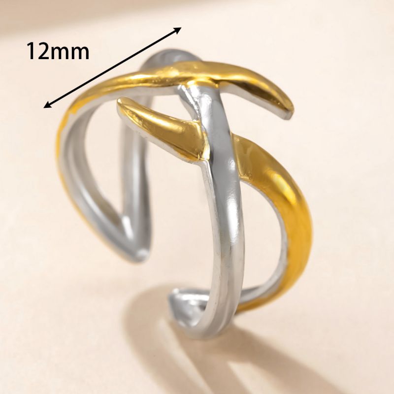 Style A Stainless Steel Two-tone Multi-layer Ring
