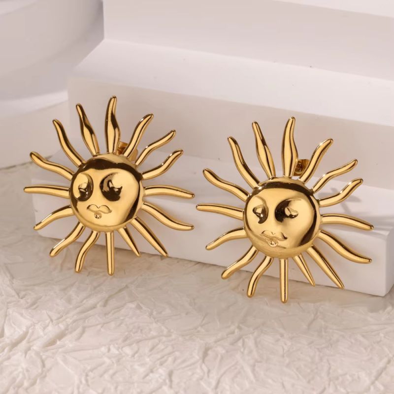 Sun Stainless Steel Sun Earrings