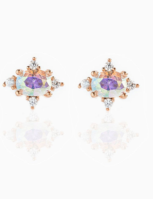 Fashion 92 Copper Inlaid Geometric Earrings Set