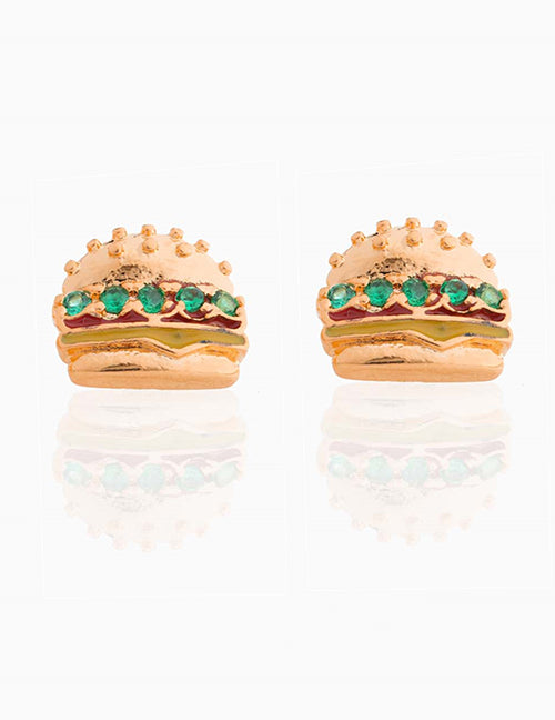 Fashion 758 Color Dorado Copper Inlaid Geometric Triangle Earrings