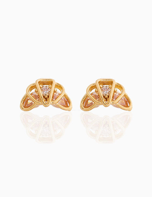 Fashion 758 Color Dorado Copper Inlaid Geometric Triangle Earrings