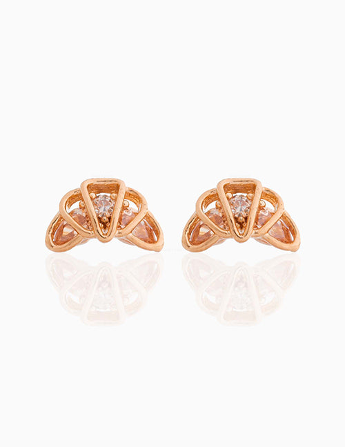 Fashion 758 Color Dorado Copper Inlaid Geometric Triangle Earrings