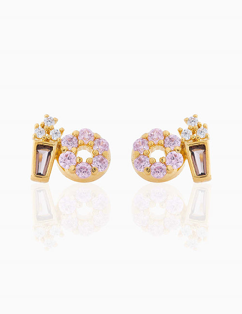 Fashion 758 Color Dorado Copper Inlaid Geometric Triangle Earrings