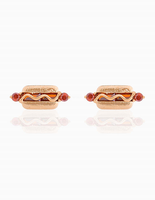 Fashion 758 Color Dorado Copper Inlaid Geometric Triangle Earrings