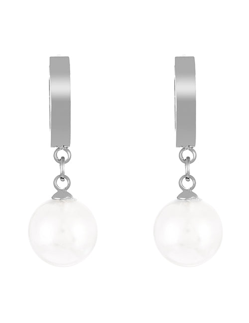 Fashion Gold Titanium Steel Round Pendant Pendant Ear Ring