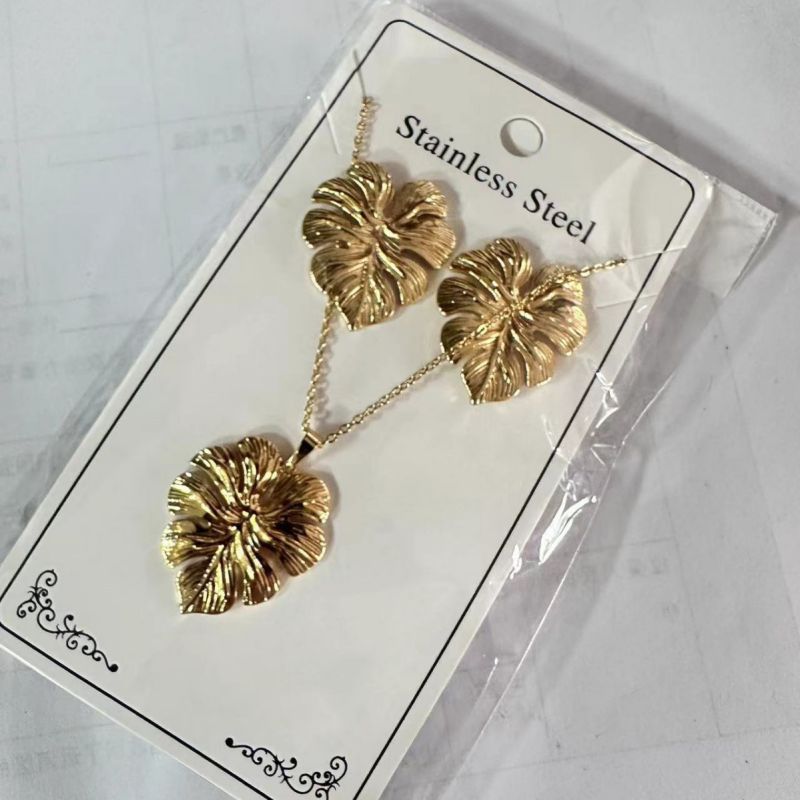 Teardrop Shape Stainless Steel Teardrop-shaped Necklace And Earring Set