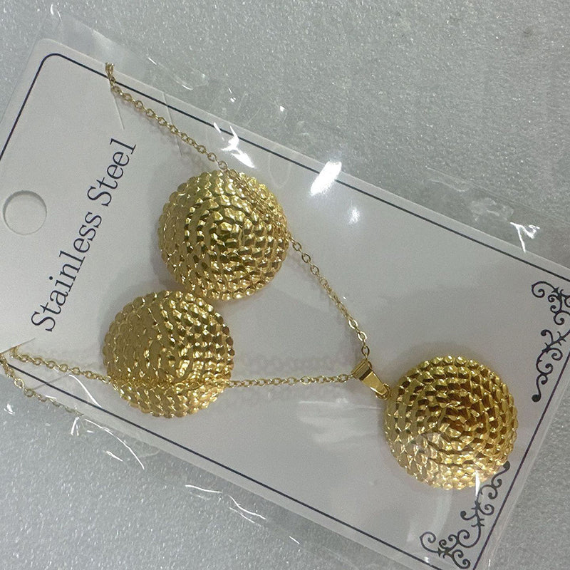 Teardrop Shape Stainless Steel Teardrop-shaped Necklace And Earring Set