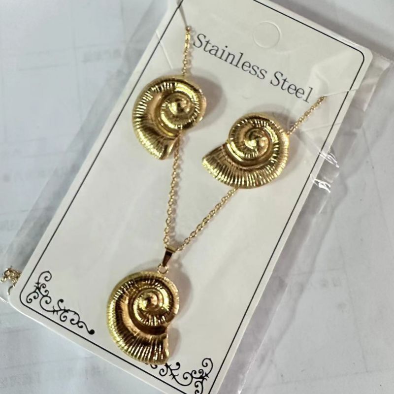 Teardrop Shape Stainless Steel Teardrop-shaped Necklace And Earring Set