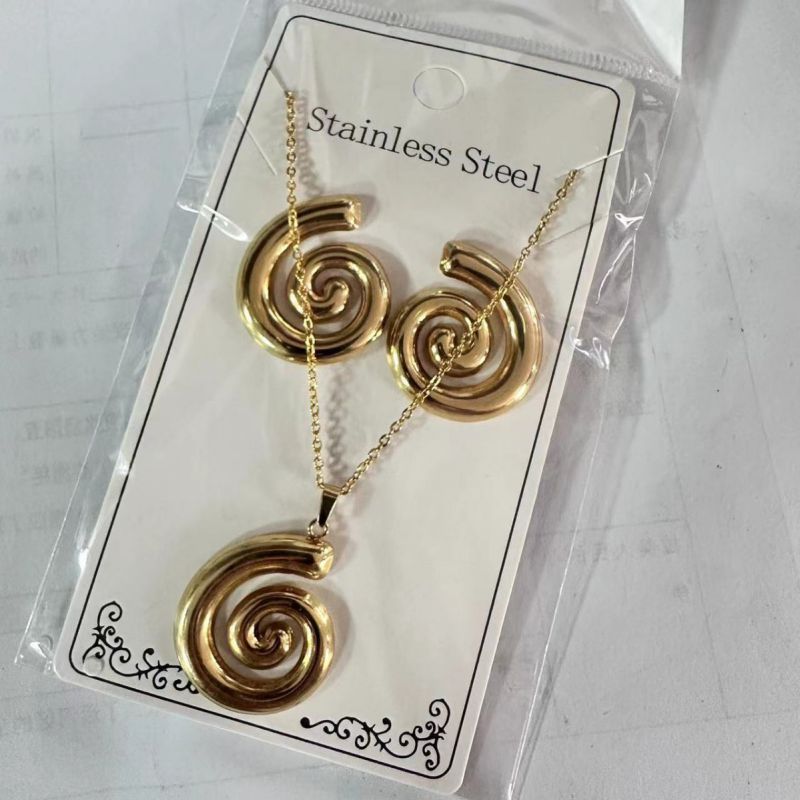 Teardrop Shape Stainless Steel Teardrop-shaped Necklace And Earring Set