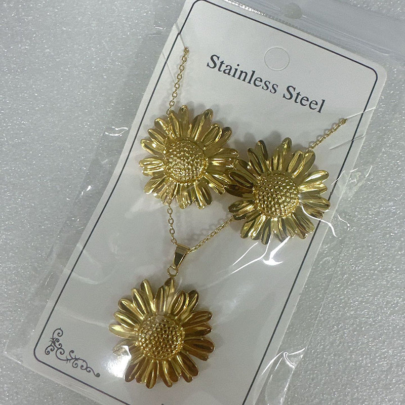 Teardrop Shape Stainless Steel Teardrop-shaped Necklace And Earring Set