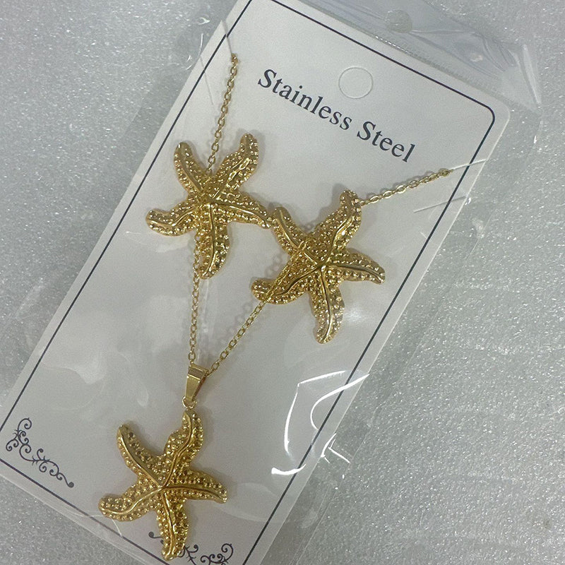 Teardrop Shape Stainless Steel Teardrop-shaped Necklace And Earring Set