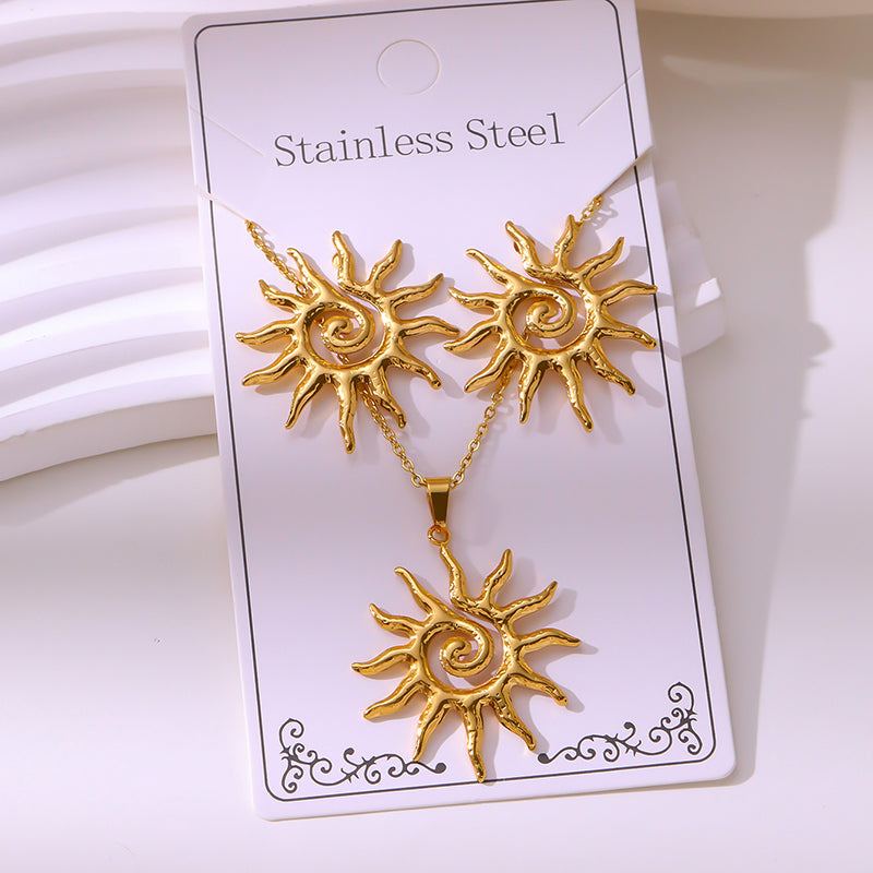 Teardrop Shape Stainless Steel Teardrop-shaped Necklace And Earring Set