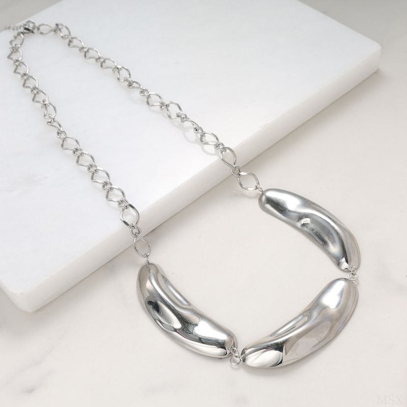Three Peas Titanium Steel Necklace-steel Titanium Pea Necklace