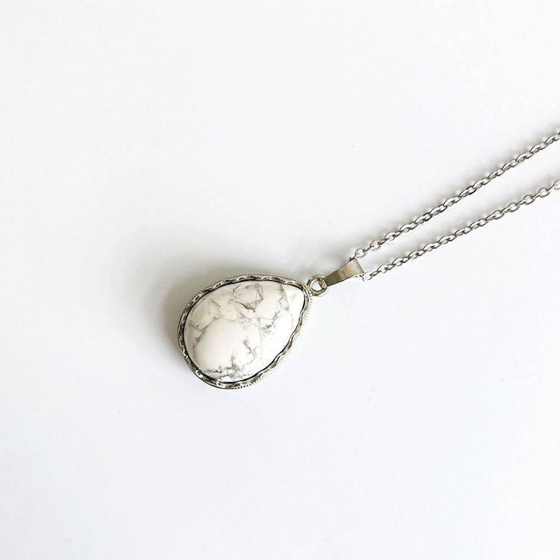 Tiger Eye Stainless Steel Necklace Stainless Steel Teardrop Shape Natural Stone Necklace