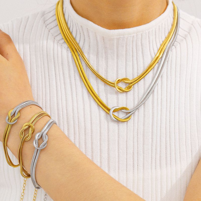 Two-tone Bracelet Stainless Steel Chain Bracelet