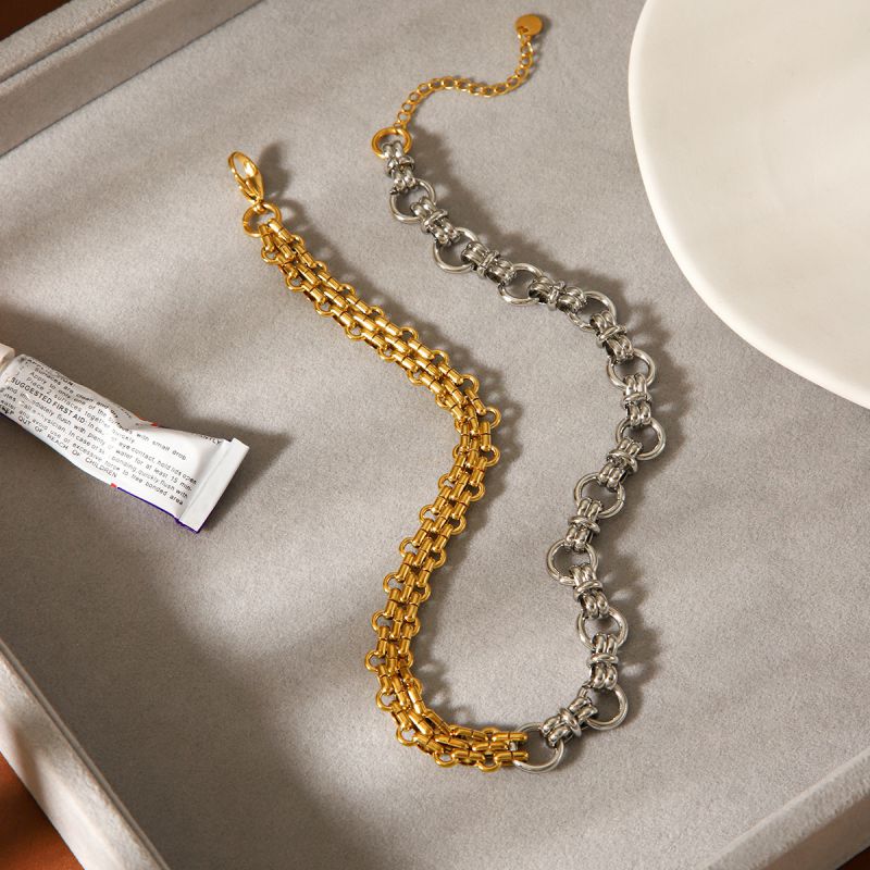 Two-tone Stainless Steel Chain Necklace