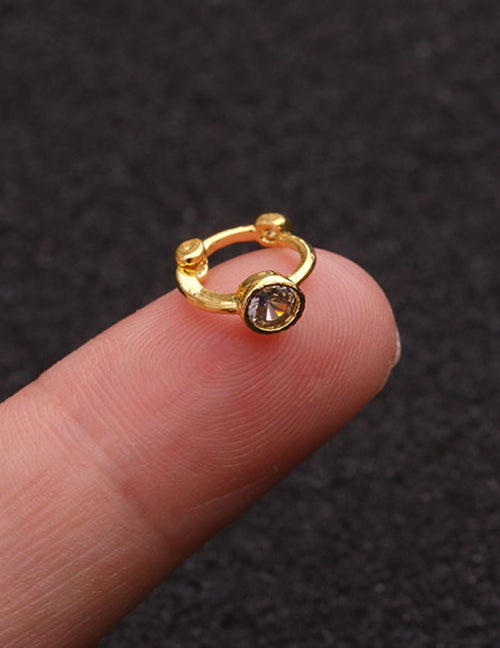 Fashion Silver 1# Zircon Flower Earrings