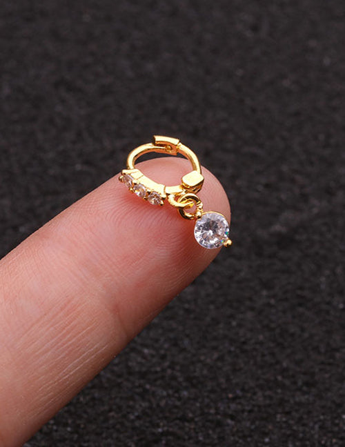 Fashion Silver 1# Zircon Flower Earrings