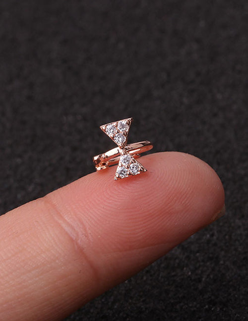 Fashion Silver 1# Zircon Flower Earrings