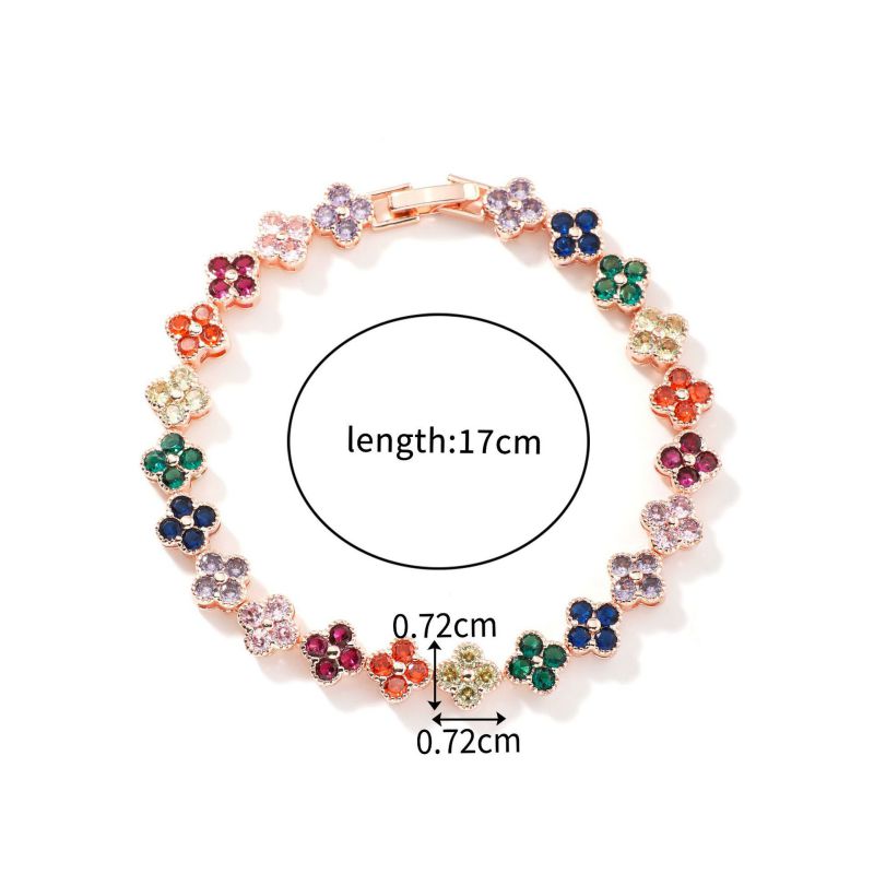 White Copper Diamond Petal Bracelet