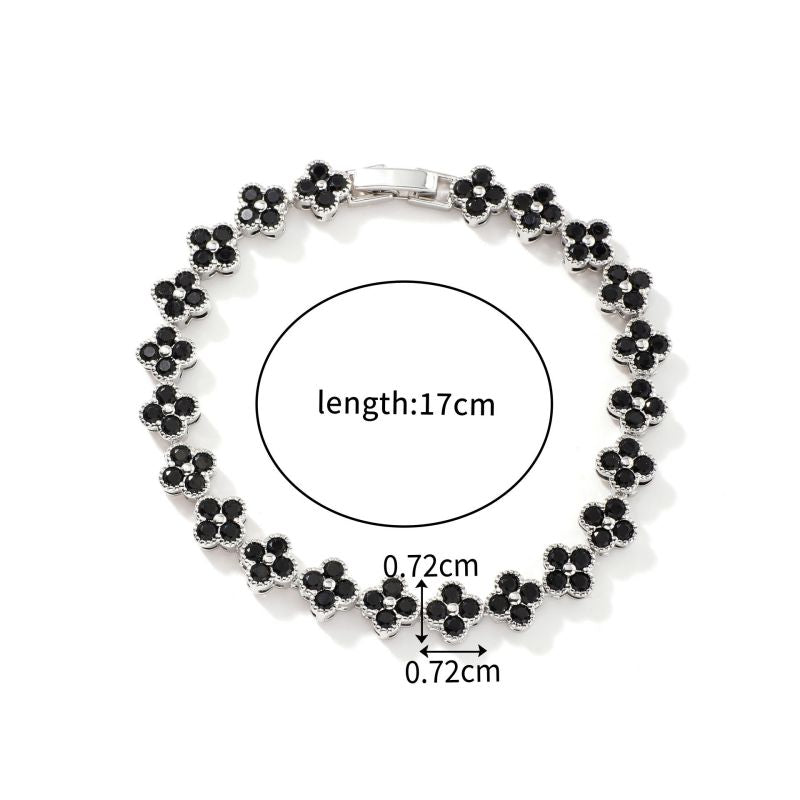 White Copper Diamond Petal Bracelet