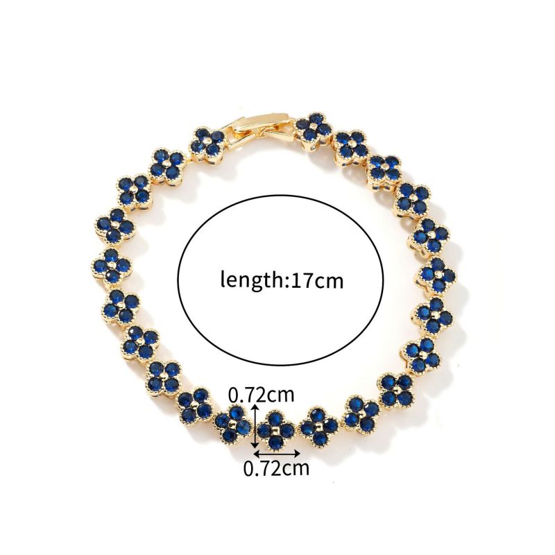 White Copper Diamond Petal Bracelet