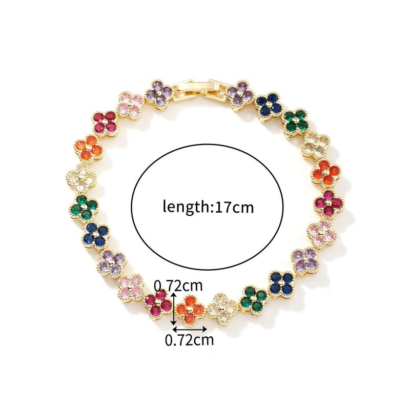 White Copper Diamond Petal Bracelet