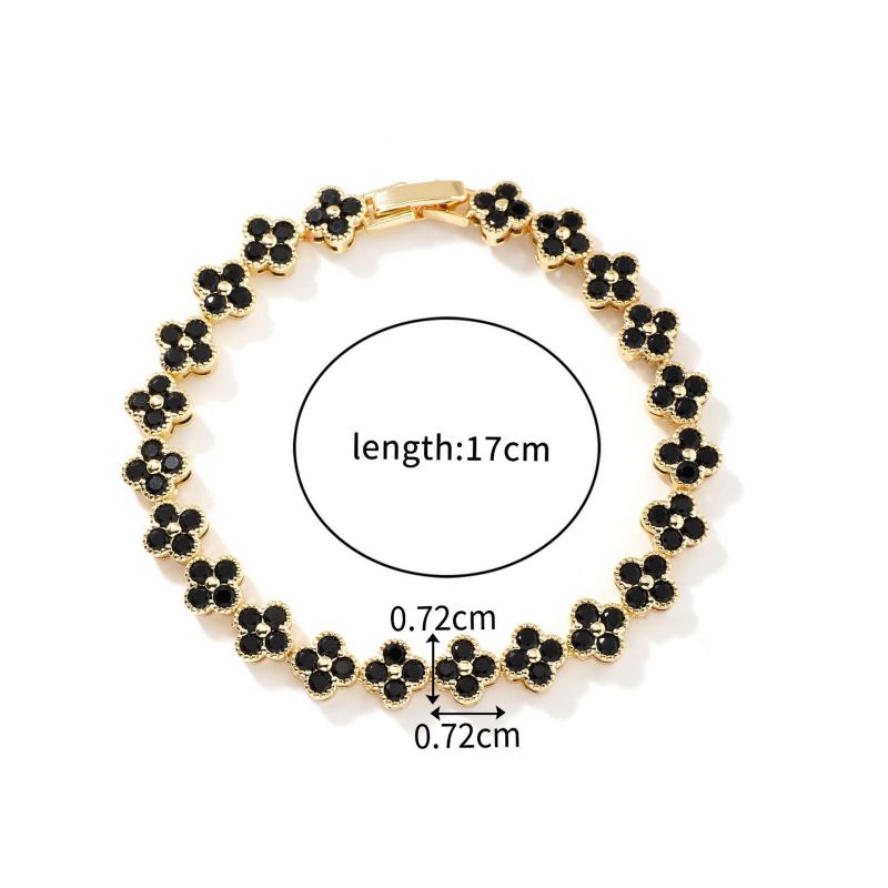 White Copper Diamond Petal Bracelet