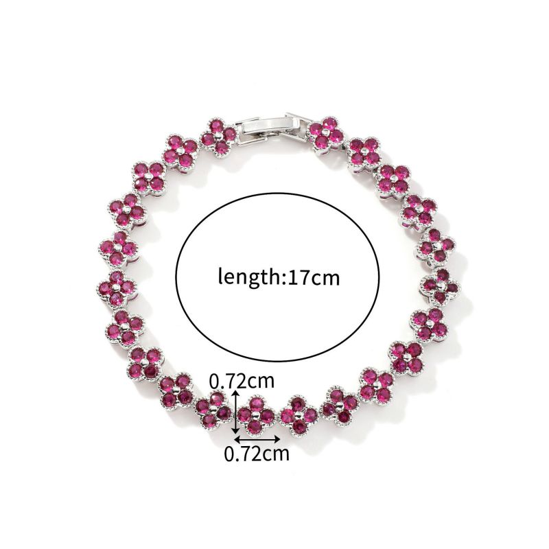 White Copper Diamond Petal Bracelet