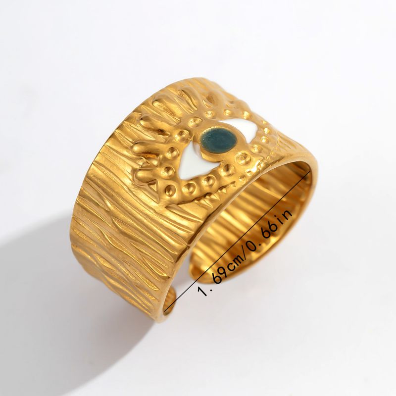 Wide Hammered Ring Stainless Steel Wide Hammered Ring