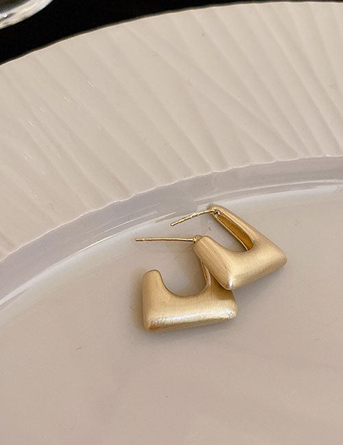 Fashion 4#earhook-golden Heart Copper Heart Stud Earrings