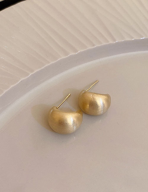 Fashion 4#earhook-golden Heart Copper Heart Stud Earrings