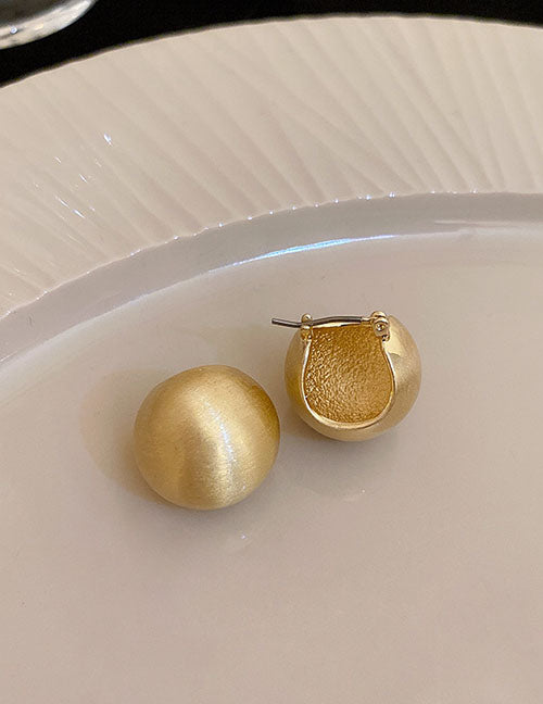 Fashion 4#earhook-golden Heart Copper Heart Stud Earrings