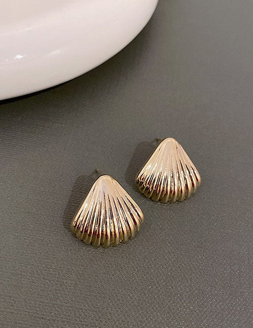 Fashion 4#earhook-golden Heart Copper Heart Stud Earrings