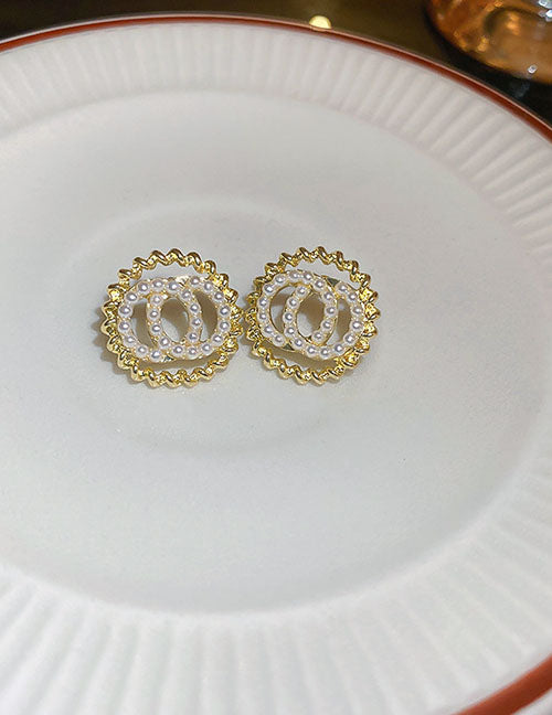 Fashion 4#earhook-golden Heart Copper Heart Stud Earrings