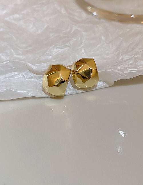 Fashion 4#earhook-golden Heart Copper Heart Stud Earrings