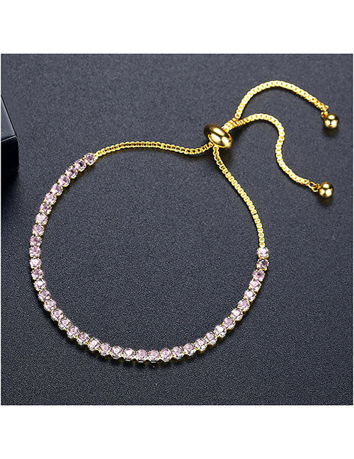 Fashion 1# Copper Set Square Zirconia Bracelet