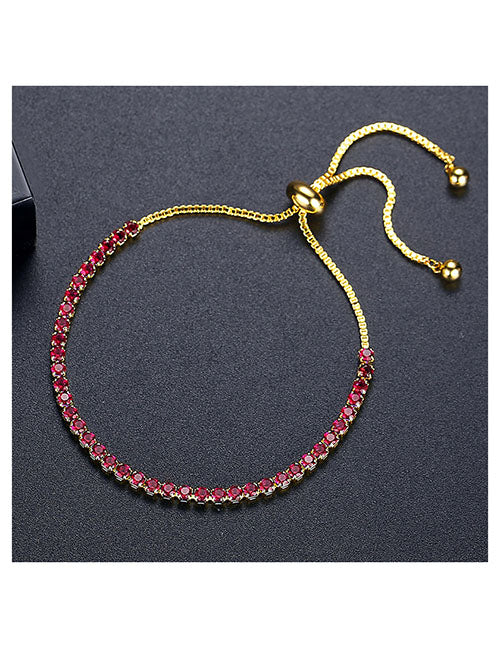 Fashion 1# Copper Set Square Zirconia Bracelet