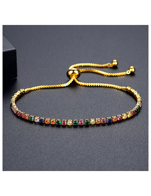 Fashion 1# Copper Set Square Zirconia Bracelet
