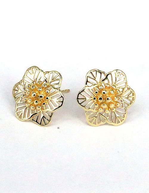 Fashion 2# Copper And Diamond Virgin Mary Geometric Stud Earrings