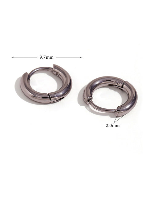 Fashion Rounded Zircon Earrings - Gold - 10mm Round Earrings In Titanium Steel And Diamonds