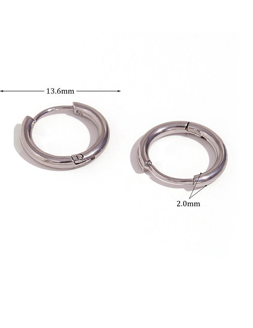 Fashion Rounded Zircon Earrings - Gold - 10mm Round Earrings In Titanium Steel And Diamonds