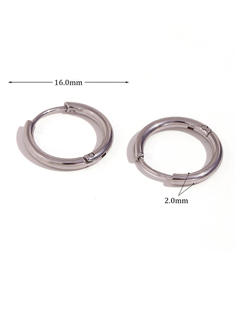 Fashion Rounded Zircon Earrings - Gold - 10mm Round Earrings In Titanium Steel And Diamonds